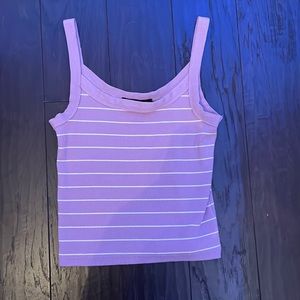forever 21 purple and white striped tank size small